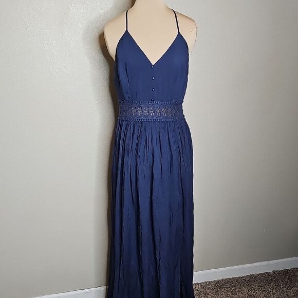 Fashion Nova Blue Holy Ship Maxi Dress Sleeveless Spaghetti Strap Large - Picture 2 of 9